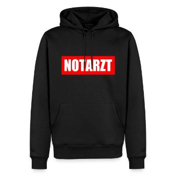 Notarzt - Männer Premium Bio Hoodie - Schwarz - Vorne - Nico (187cm)