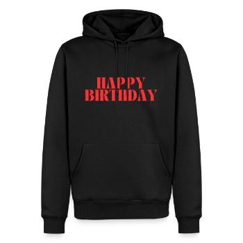 Happy Birthday - Männer Premium Bio Hoodie - Schwarz - Vorne - Nico (187cm)