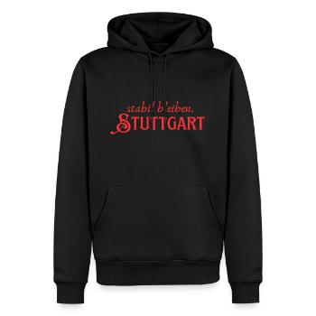 Rester stable à Stuttgart - Sweat à capuche Premium bio Homme - noir - Devant - Nico (187cm)