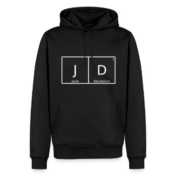 Jd Nom Prénom Chimie Éléments du tableau périodique - Sweat à capuche Premium bio Homme - noir - Devant - Nico (187cm)