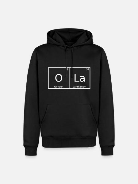 Ola Surname First Name Chemistry Periodic Table Elements - Men’s Premium Organic Hoodie - black
