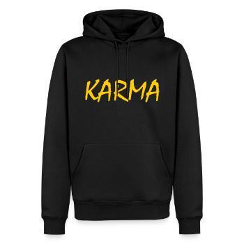 Karma - Sweat à capuche Premium bio Homme - noir - Devant - Nico (187cm)