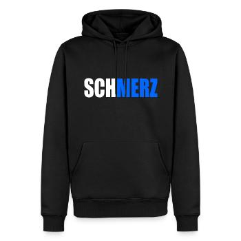 Schmerz no merz - Männer Premium Bio Hoodie - Schwarz - Vorne - Nico (187cm)