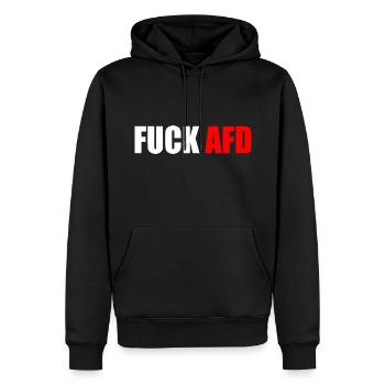 Fuck afd - Männer Premium Bio Hoodie - Schwarz - Vorne - Nico (187cm)