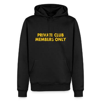 private club members only - Sweat à capuche Premium bio Homme - noir - Devant - Nico (187cm)