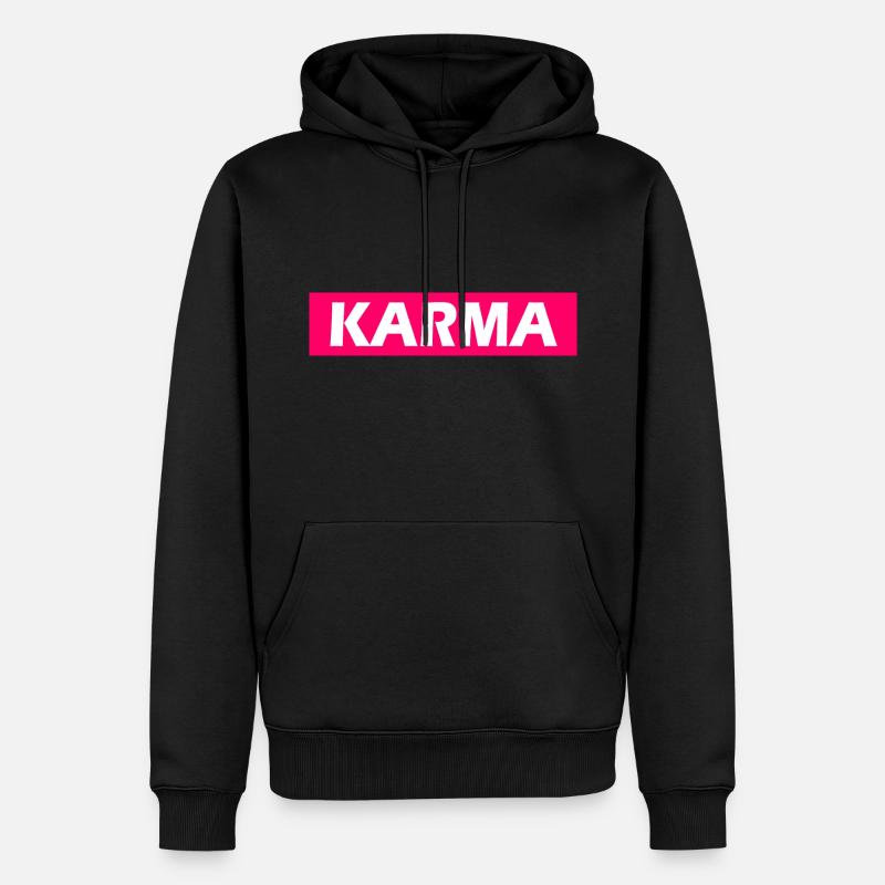Karma - Männer Premium Bio Hoodie - Schwarz