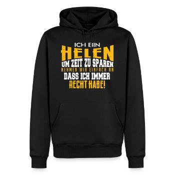 Ich bin Helen, Helen-Sachen !! - Männer Premium Bio Hoodie - Schwarz - Vorne - Nico (187cm)