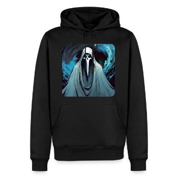 Fantôme maléfique et effrayant - Sweat à capuche Premium bio Homme - noir - Devant - Nico (187cm)