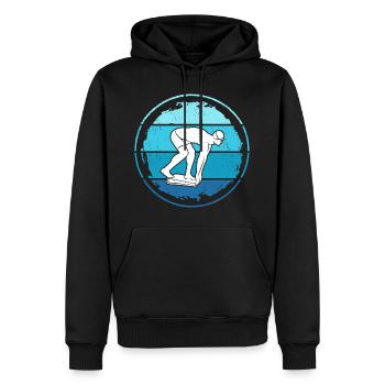 Schwimmen Schwimmer Jungen Herren Schwimm - Männer Premium Bio Hoodie - Schwarz - Vorne - Nico (187cm)