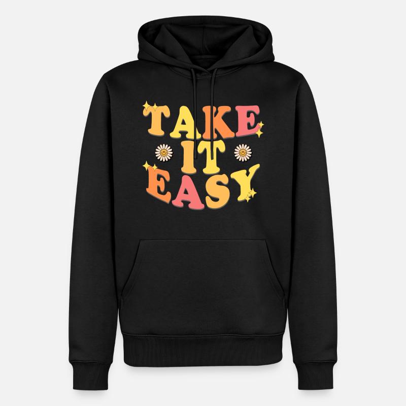 Take It Easy - Männer Premium Bio Hoodie - Schwarz