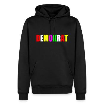 Demokrat - Männer Premium Bio Hoodie - Schwarz - Vorne - Nico (187cm)