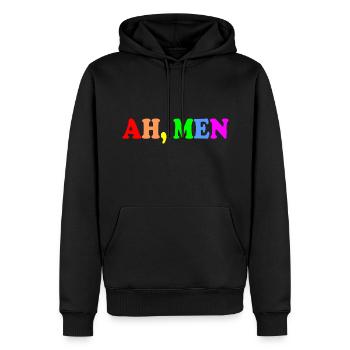 Ah men - Sweat à capuche Premium bio Homme - noir - Devant - Nico (187cm)