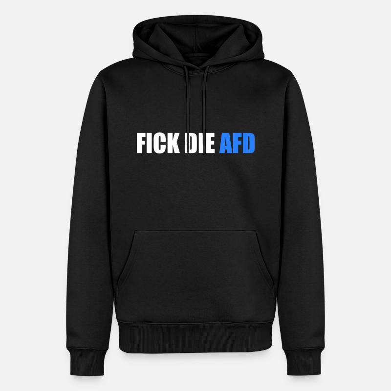 Fick die afd - Männer Premium Bio Hoodie - Schwarz