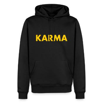 Karma - Sweat à capuche Premium bio Homme - noir - Devant - Nico (187cm)