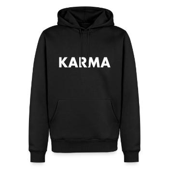 Karma - Sweat à capuche Premium bio Homme - noir - Devant - Nico (187cm)