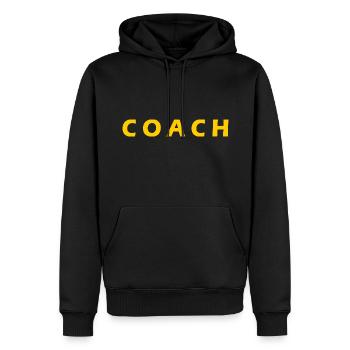 COACH - Men’s Premium Organic Hoodie - black - Front - Nico (187cm)