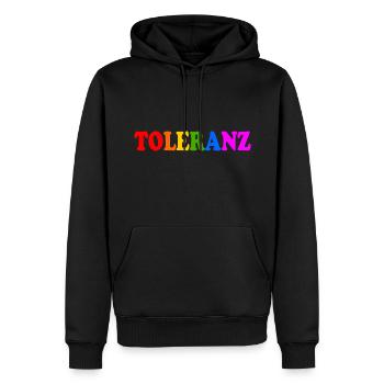 Toleranz - Männer Premium Bio Hoodie - Schwarz - Vorne - Nico (187cm)
