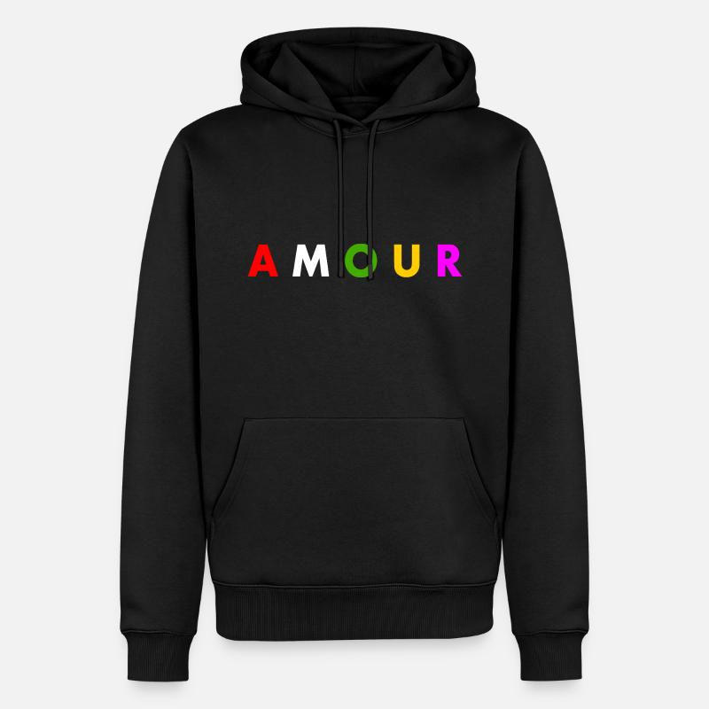 Amour - Sweat à capuche Premium bio Homme - noir