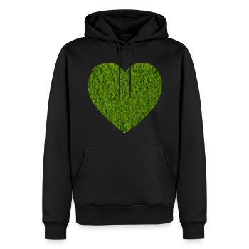 Moos Herz Natur Liebe - Männer Premium Bio Hoodie - Schwarz - Vorne - Nico (187cm)