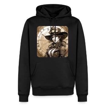 Fille Steampunk Cool - Sweat à capuche Premium bio Homme - noir - Devant - Nico (187cm)