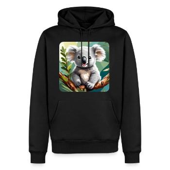 Ours Koala mignon - Sweat à capuche Premium bio Homme - noir - Devant - Nico (187cm)
