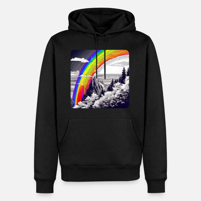 Arc-en-ciel dans la nature - Sweat à capuche Premium bio Homme - noir