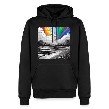 Arc-en-ciel dans la nature et la nature sauvage - Sweat à capuche Premium bio Homme - noir - Devant - Nico (187cm)