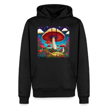 Coole Fliegenpilze - Männer Premium Bio Hoodie - Schwarz - Vorne - Nico (187cm)