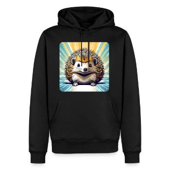 Niedlicher kleiner Igel - Männer Premium Bio Hoodie - Schwarz - Vorne - Nico (187cm)