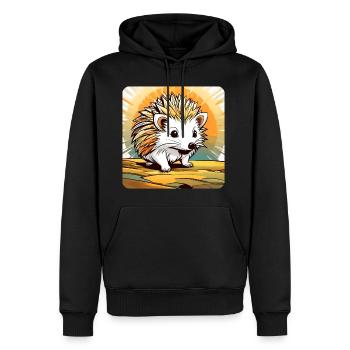 Niedlicher kleiner Igel - Männer Premium Bio Hoodie - Schwarz - Vorne - Nico (187cm)