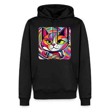 Chat dans le style graffiti - Sweat à capuche Premium bio Homme - noir - Devant - Nico (187cm)