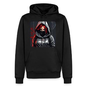Fille gothique cool - Sweat à capuche Premium bio Homme - noir - Devant - Nico (187cm)
