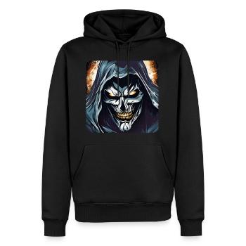 Evil Grinning Horror Skull - Men’s Premium Organic Hoodie - black - Front - Nico (187cm)