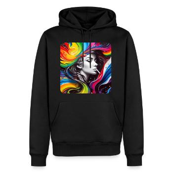 Coole Graffiti Frau - Männer Premium Bio Hoodie - Schwarz - Vorne - Nico (187cm)