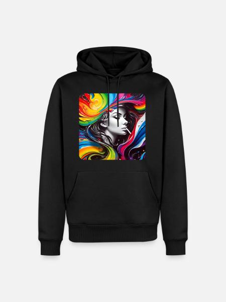 Cool Graffiti Woman - Men’s Premium Organic Hoodie - black