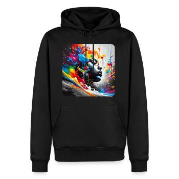 Frau im Graffiti Style - Männer Premium Bio Hoodie - Schwarz - Vorne - Nico (187cm)
