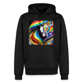 Frau im Graffiti Style - Männer Premium Bio Hoodie - Schwarz - Vorne - Nico (187cm)