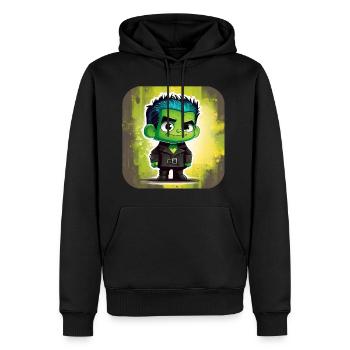 Mignon petit monstre vert - Sweat à capuche Premium bio Homme - noir - Devant - Nico (187cm)