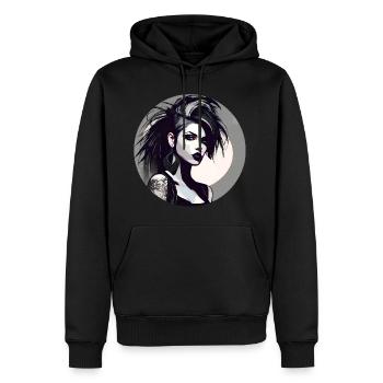 Cooles Gothik Girl mit Tattoos - Männer Premium Bio Hoodie - Schwarz - Vorne - Nico (187cm)