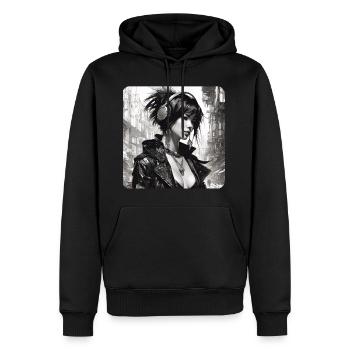 Cooles Goth Punk Girl - Männer Premium Bio Hoodie - Schwarz - Vorne - Nico (187cm)