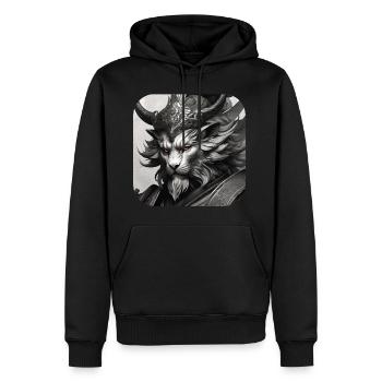 Démon Lion - Sweat à capuche Premium bio Homme - noir - Devant - Nico (187cm)