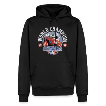 World Champion speedway vintage - Sweat à capuche Premium bio Homme - noir - Devant - Nico (187cm)