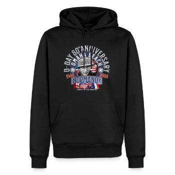 D DAY 80th anniversary in Normandy - Sweat à capuche Premium bio Homme - noir - Devant - Nico (187cm)