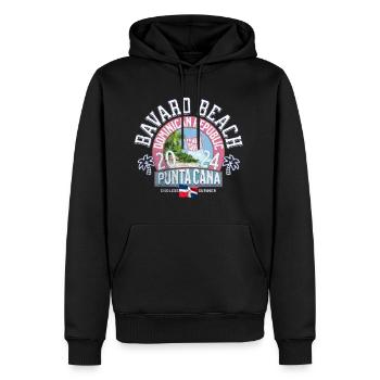 Bavaro beach Punta Cana travel the world - Sweat à capuche Premium bio Homme - noir - Devant - Nico (187cm)