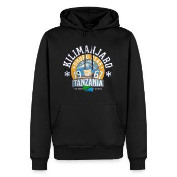 Kilimanjaro Uhuru peak Tanzania - Sweat à capuche Premium bio Homme - noir - Devant - Nico (187cm)