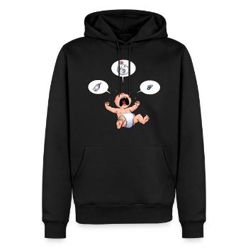 CD - Baby Kreisch Flasche Windel Schnuller Essen - - Männer Premium Bio Hoodie - Schwarz - Vorne - Nico (187cm)