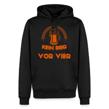 Kein Bier vor Vier - Männer Premium Bio Hoodie - Schwarz - Vorne - Nico (187cm)