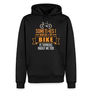 My Bike thinking about me - Männer Premium Bio Hoodie - Schwarz - Vorne - Nico (187cm)
