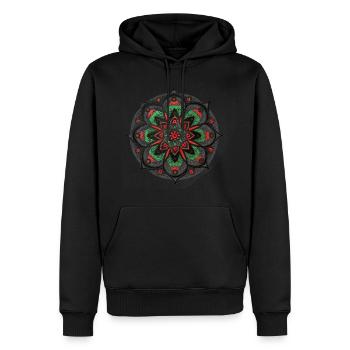 Mandala - Männer Premium Bio Hoodie - Schwarz - Vorne - Nico (187cm)