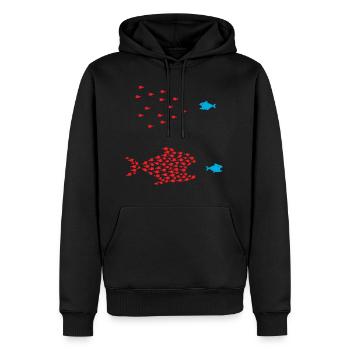 Unity is strength - Men’s Premium Organic Hoodie - black - Front - Nico (187cm)